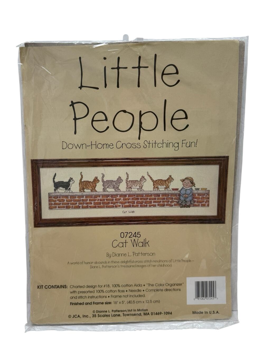 Little People *NEW* Cat Walk Cross Stitch Kit Diane Patterson #07245 Made in USA